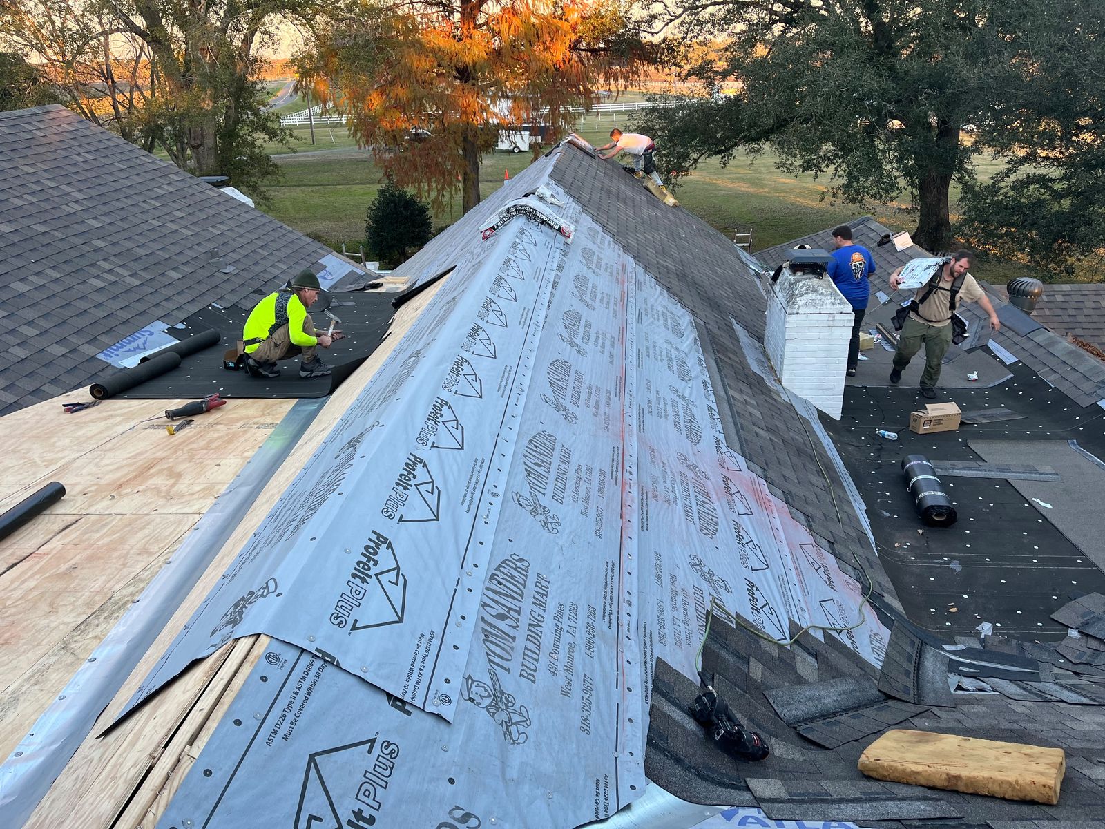 Tear-off and new underlayment going down