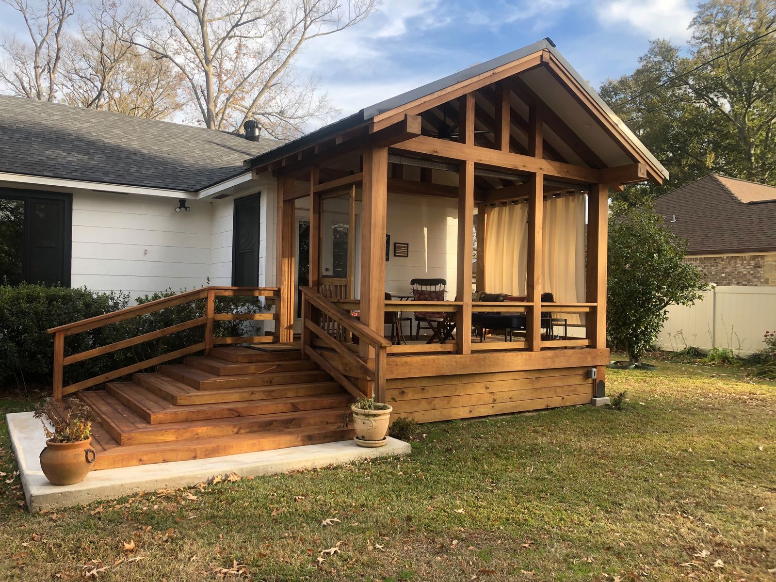 Screened porch and cedar deck addition