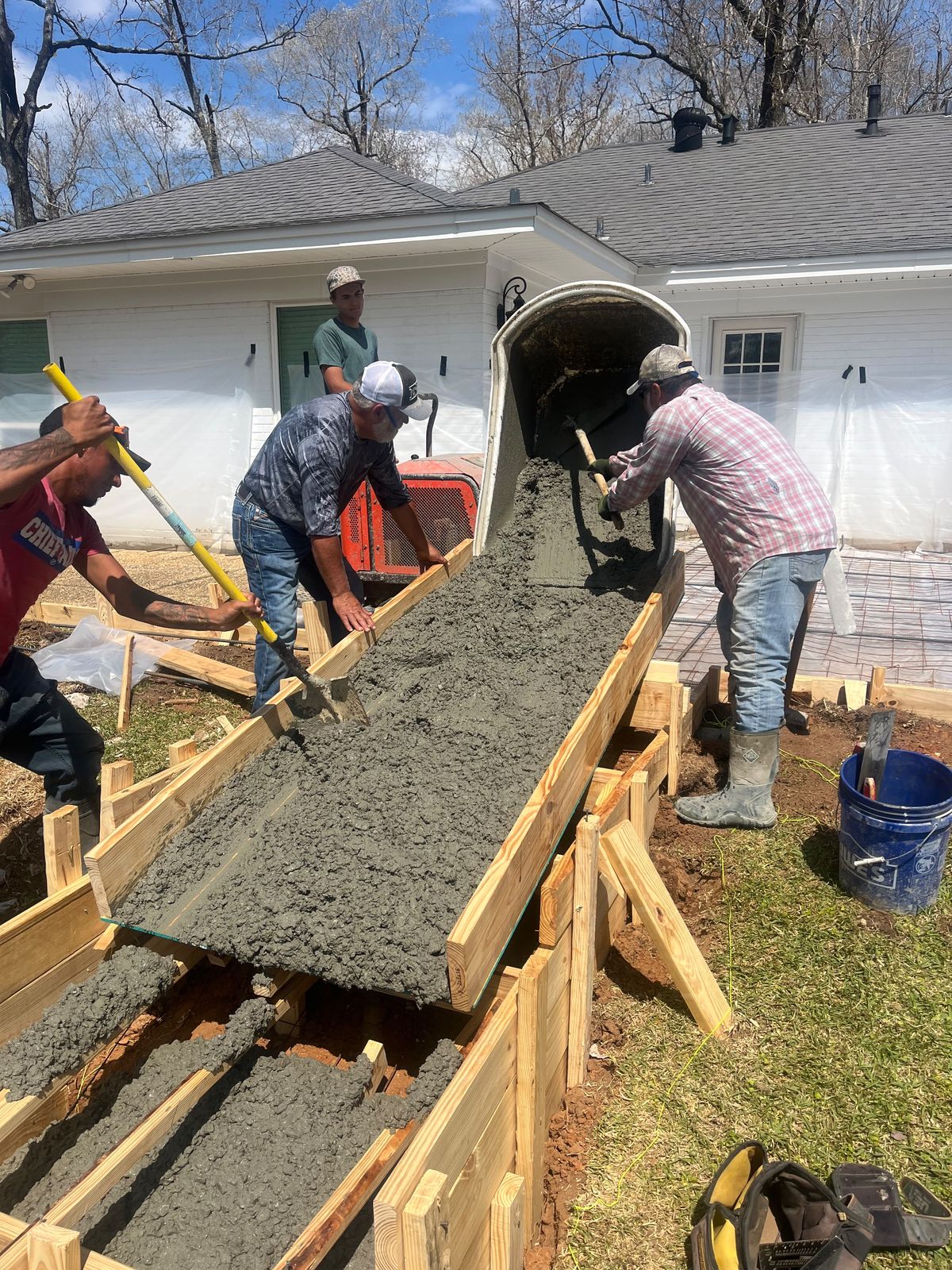 Pouring footings