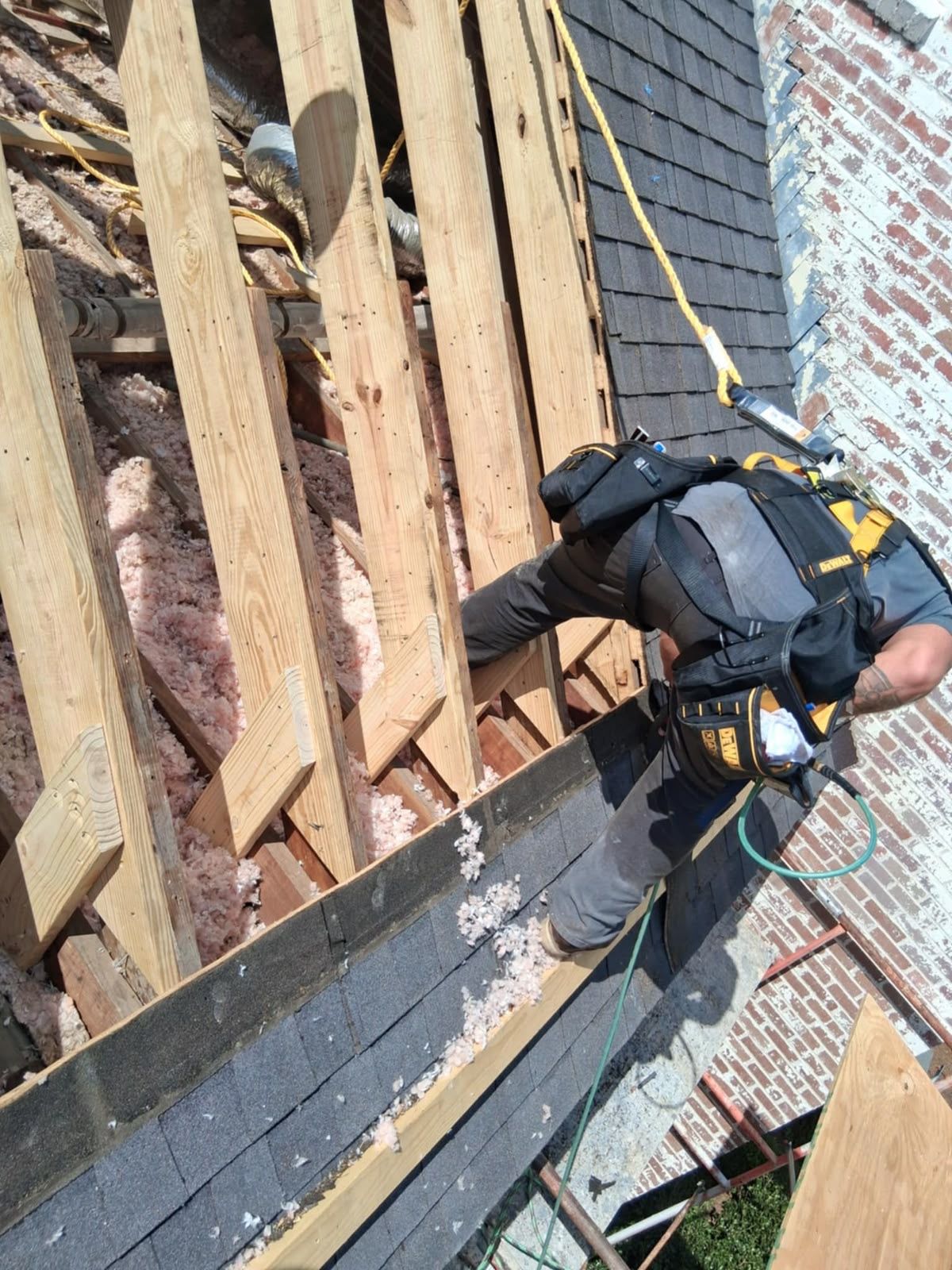 Replacing rotted decking on a steep pitch