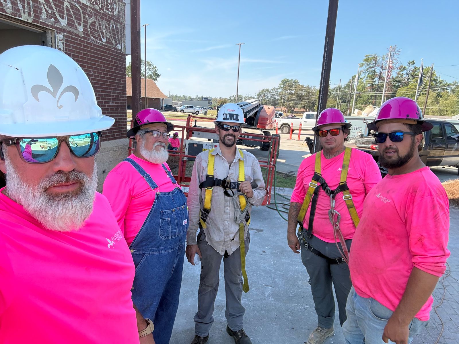The crew on a commercial job