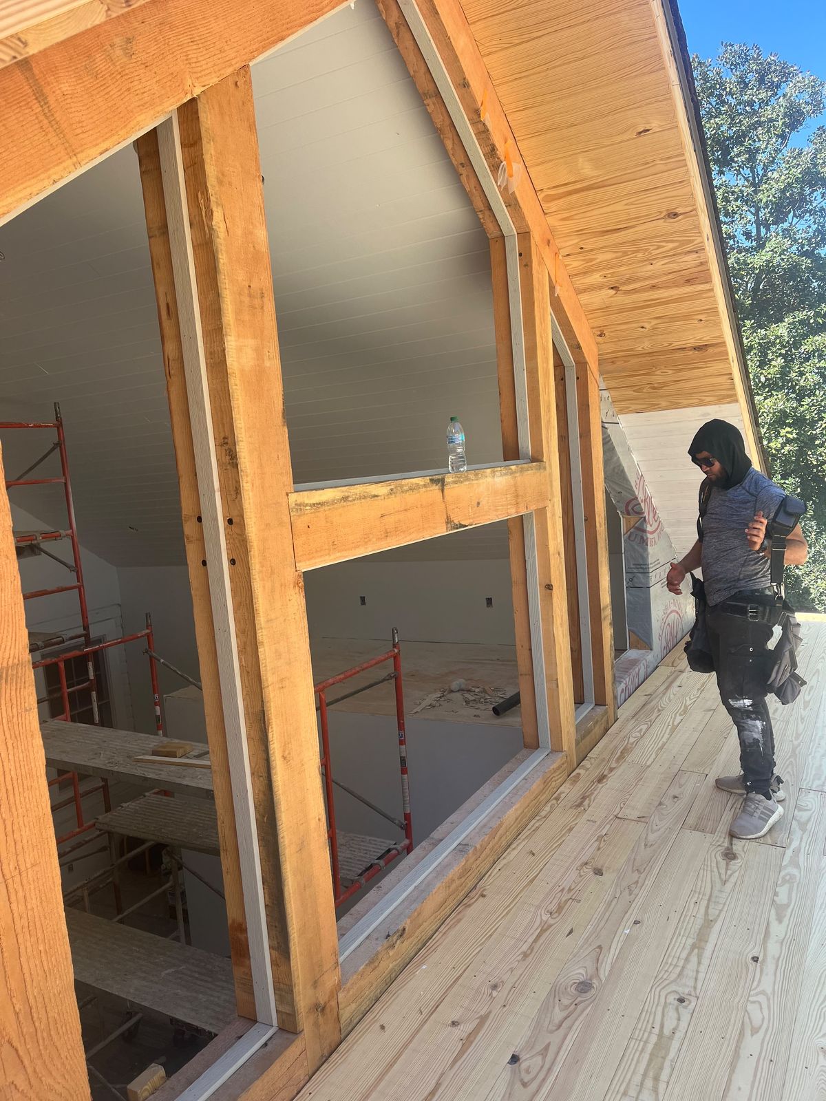 Gable windows going in