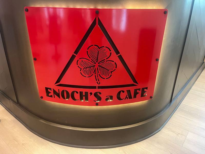 Custom Enochs Cafe sign