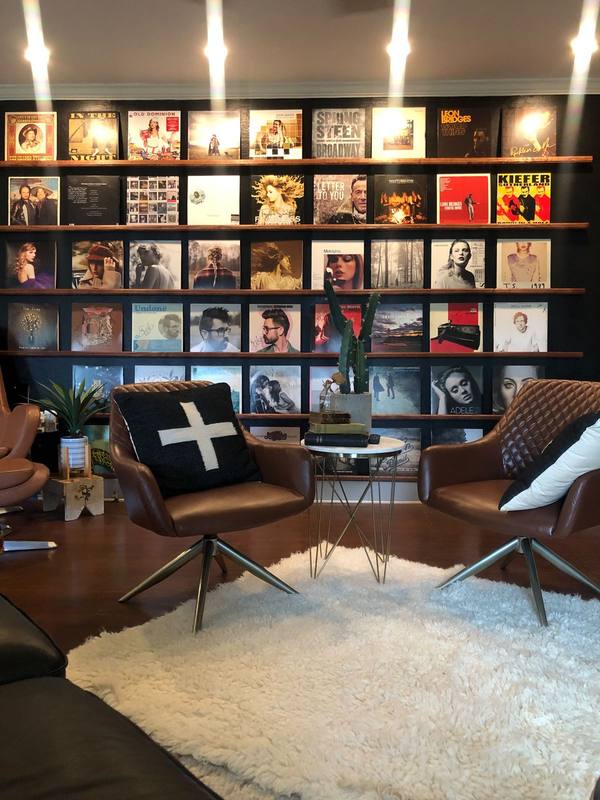 Vinyl record wall lounge